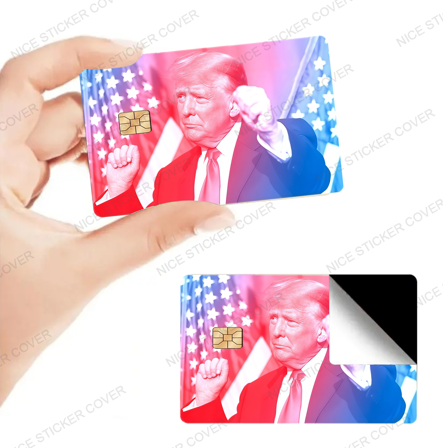 2 Pcs Holographic Debit Card Stickers Trump