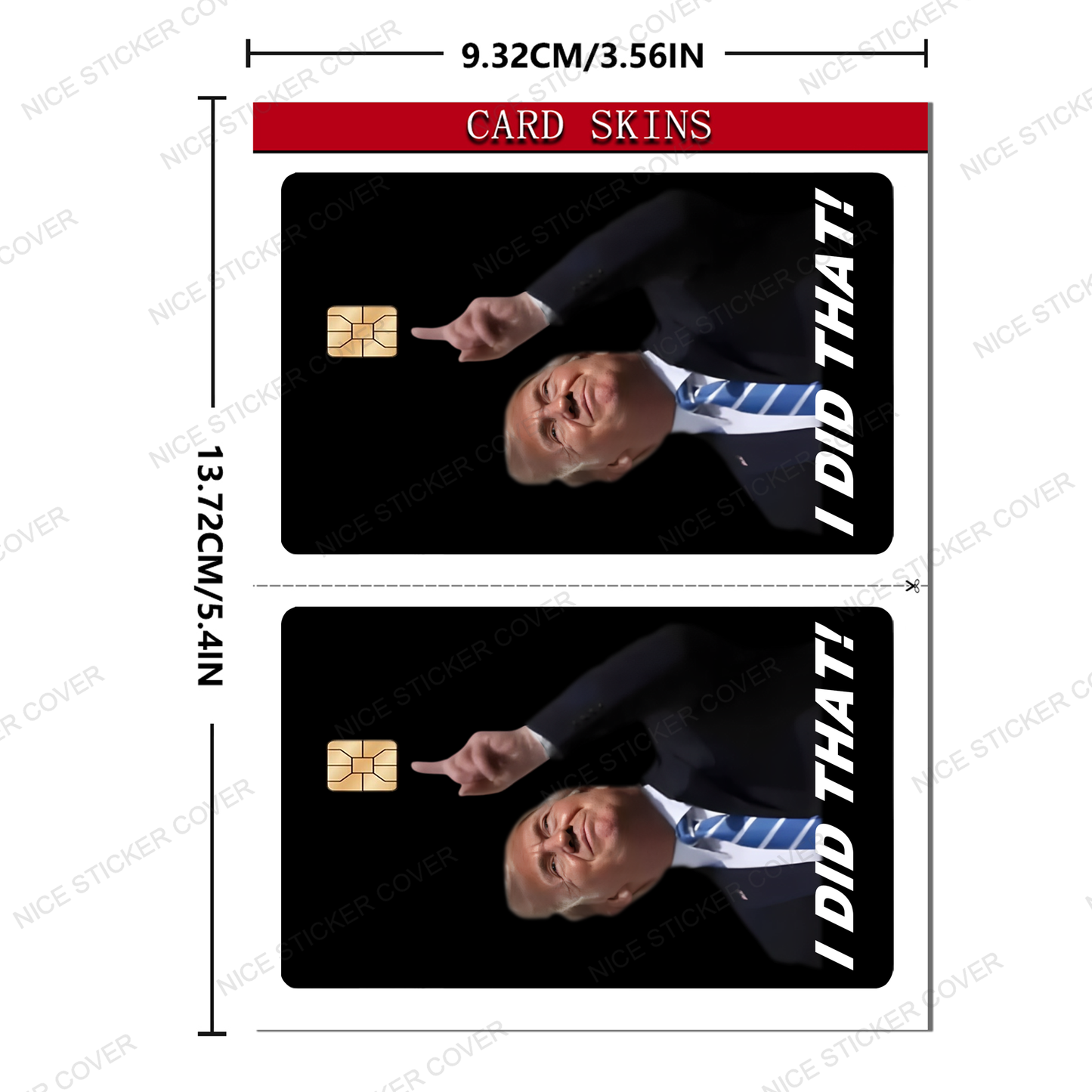 Funny Credit Card Stickers Skin, Donald Trump Card Cover, Cute Sticker Of US President