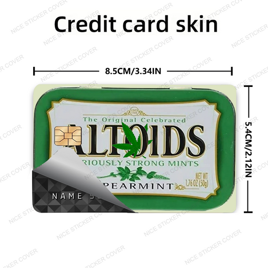 2Pcs Funny ALTOIDS Credit Card Sticker Cover Skin