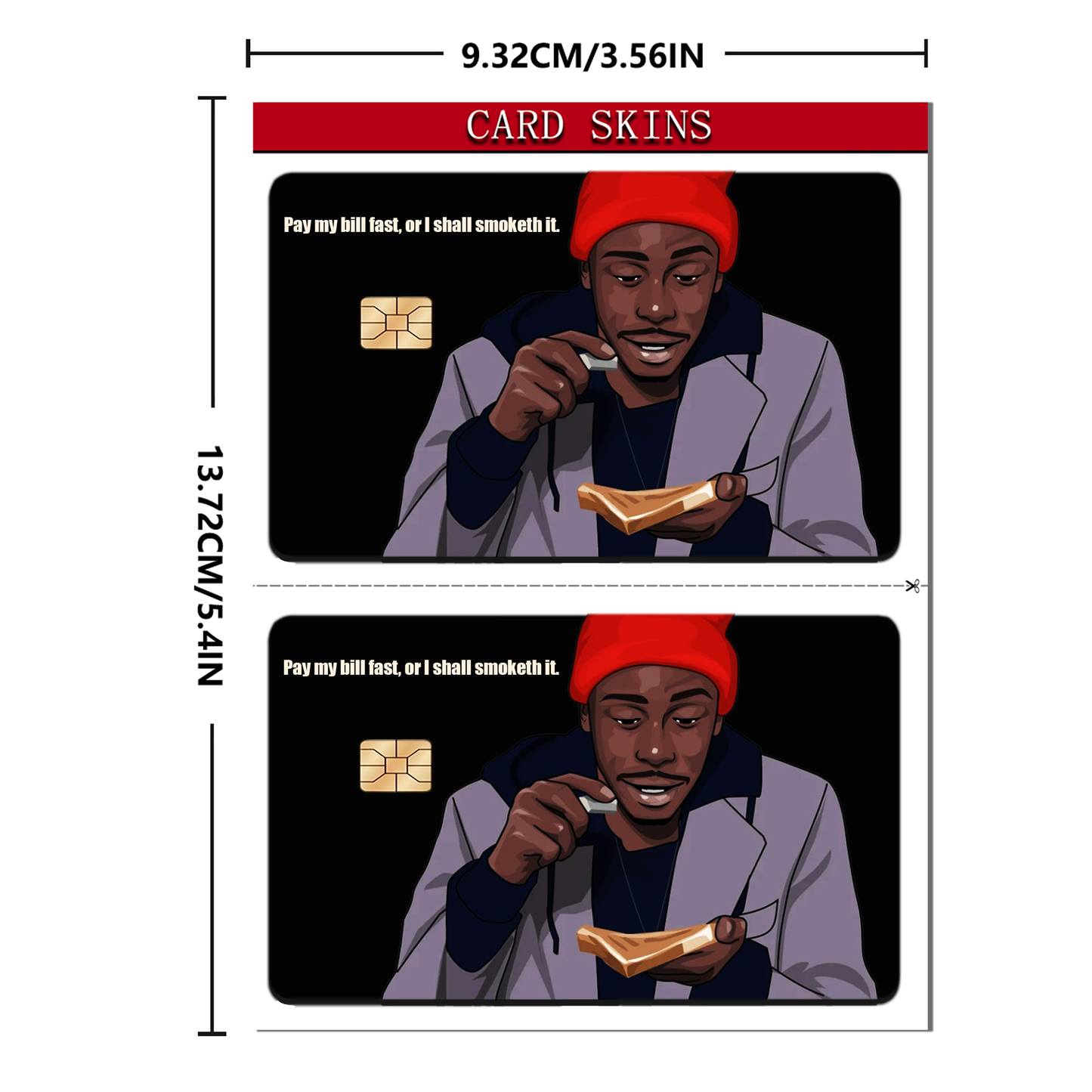 2Pcs Classic Tyrone Biggus Debit Card Stickers