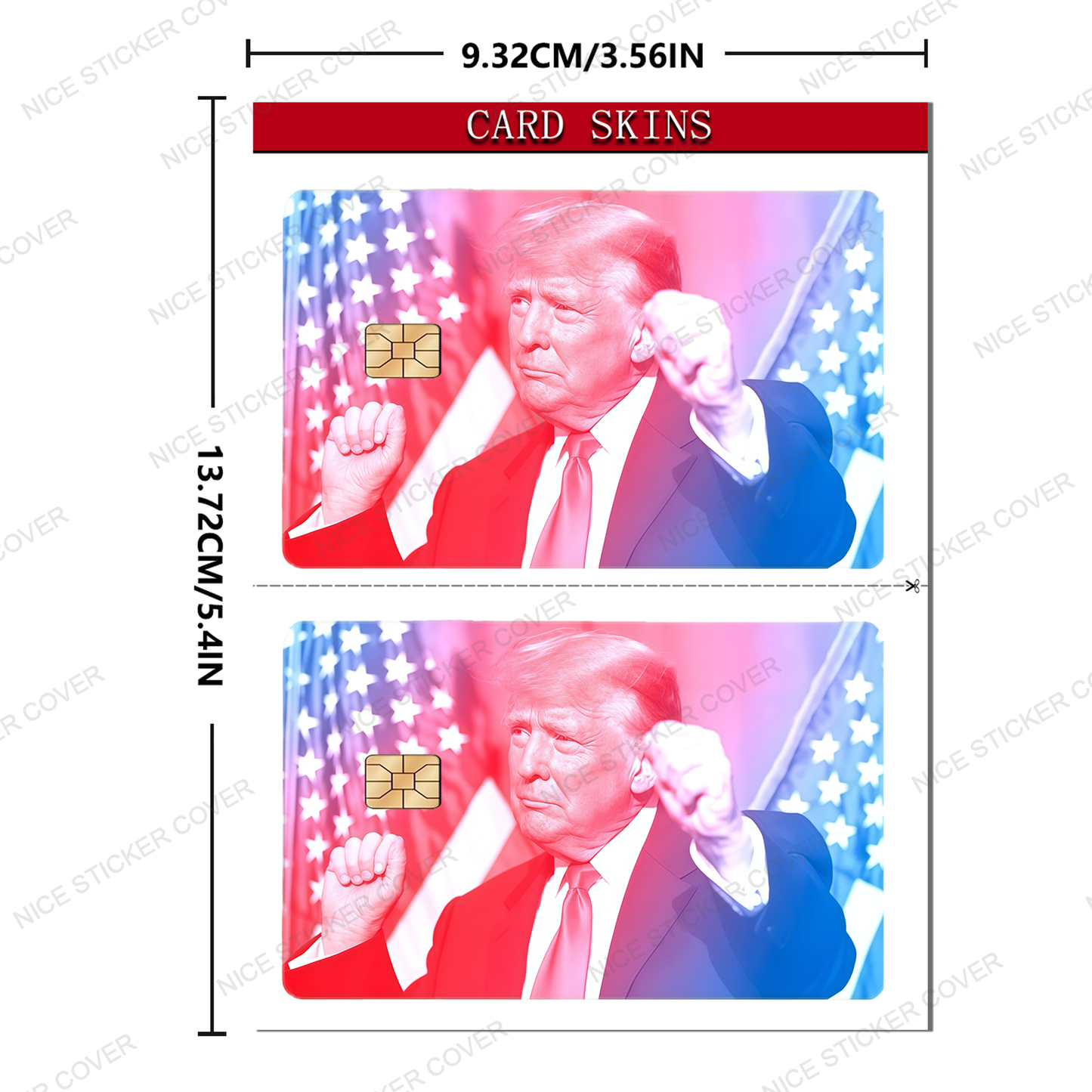 2 Pcs Holographic Debit Card Stickers Trump