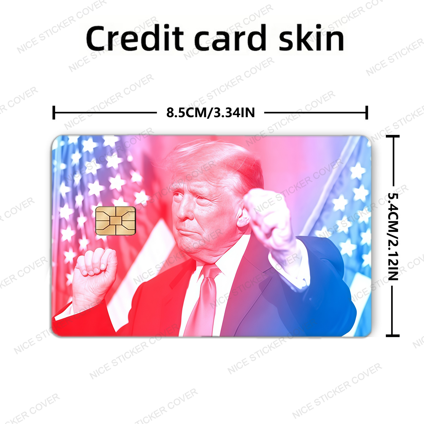 2 Pcs Holographic Debit Card Stickers Trump