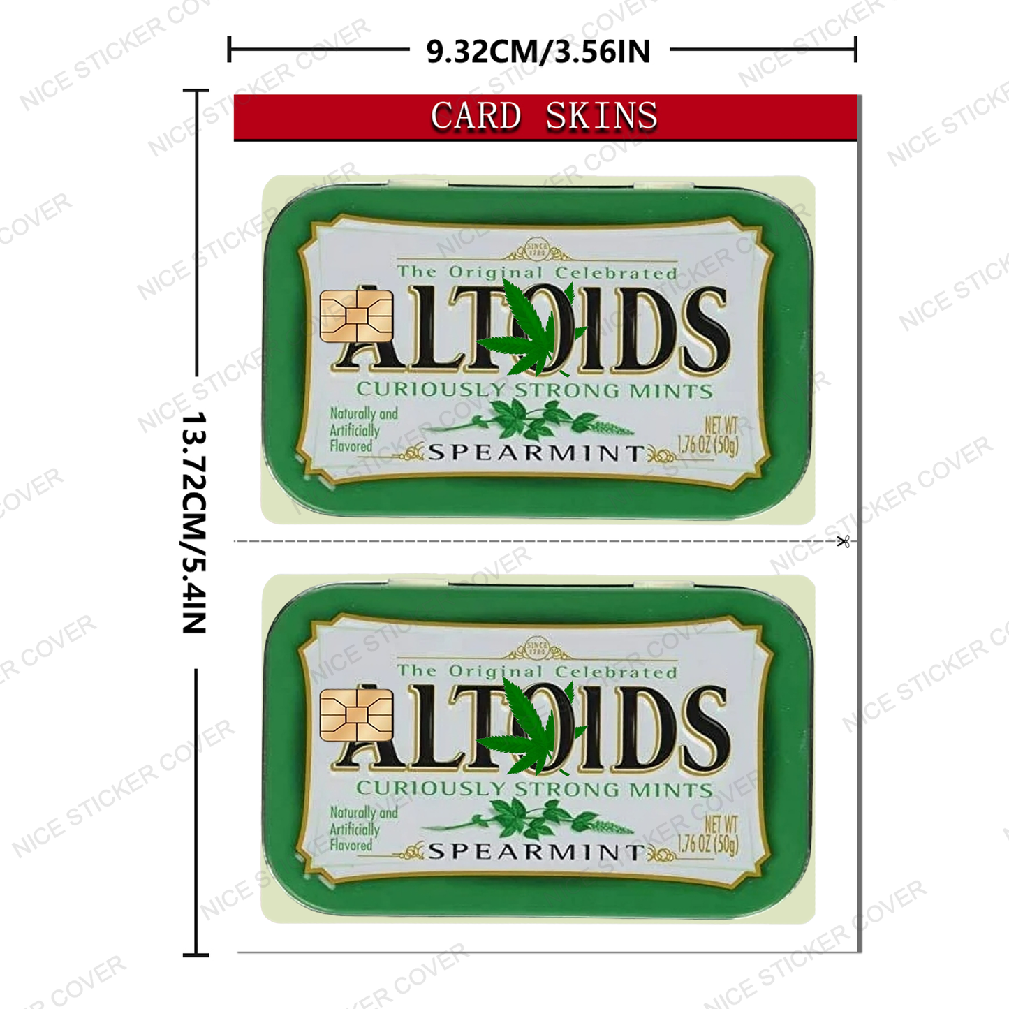 2Pcs Funny ALTOIDS Credit Card Sticker Cover Skin