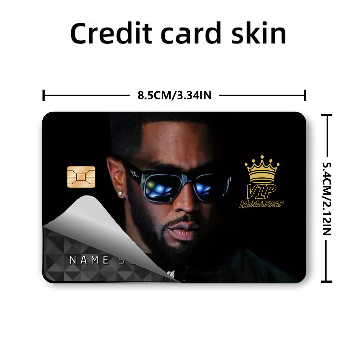 2 pcs Vinyl Credit Card Skins DIDDY PARTY V.I.P Membership Card Stickers