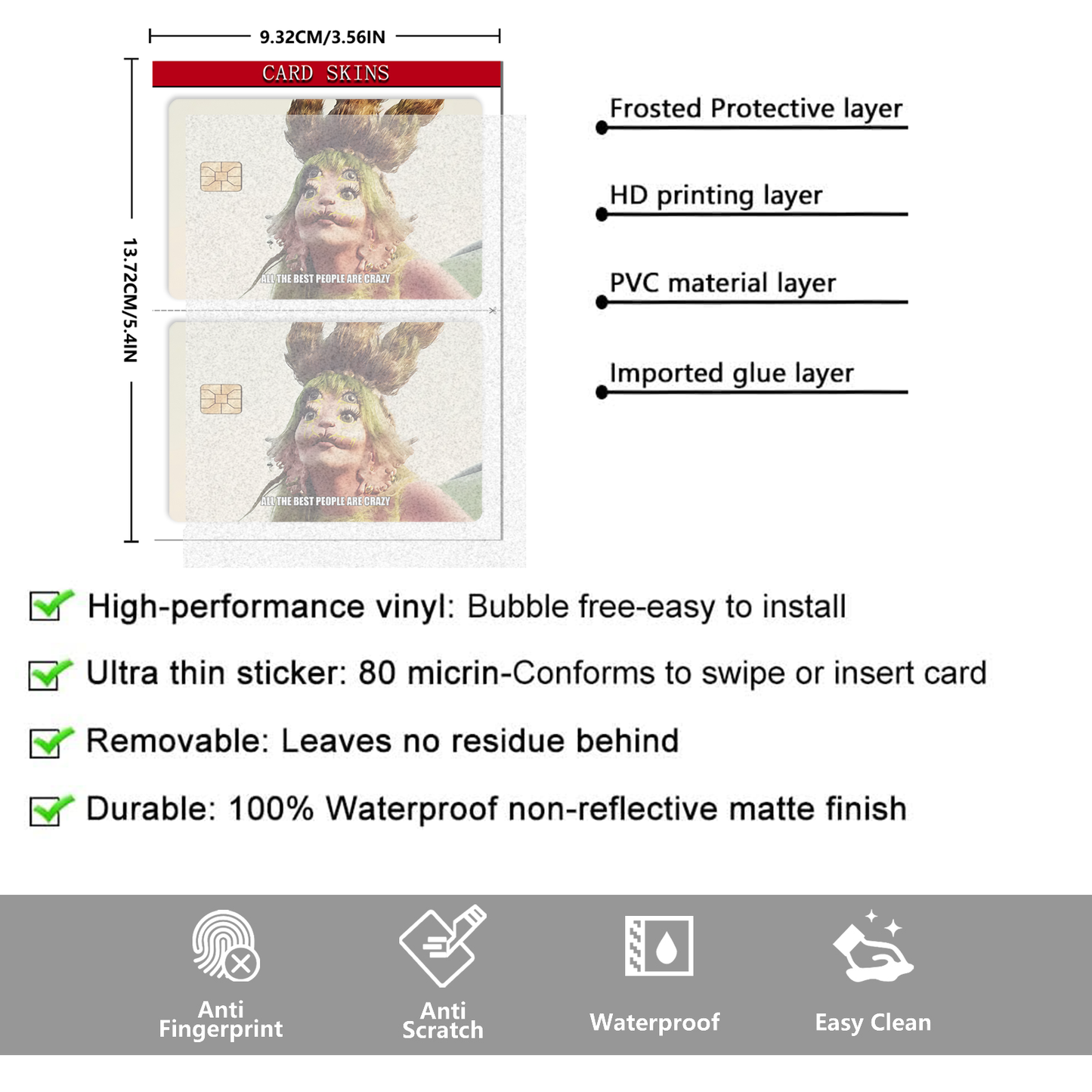 Melanie Martinez 2Pcs PVC Credit Card Card Skin Stickers